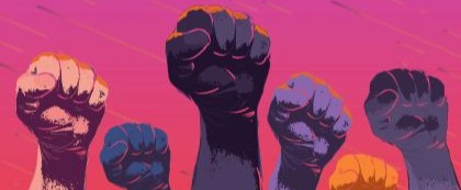 image of several upraised fists